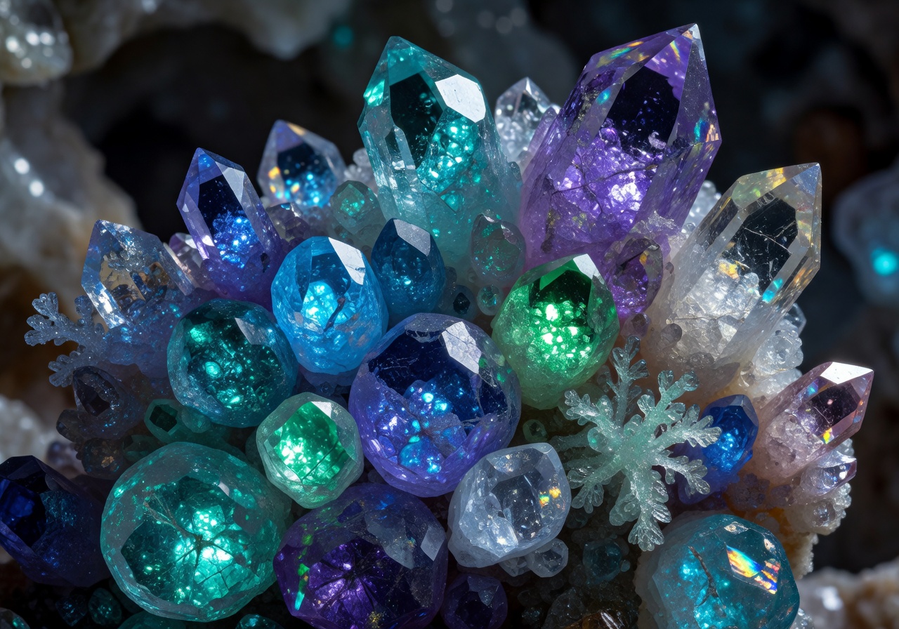 glowing-crystal-minerals-close-up